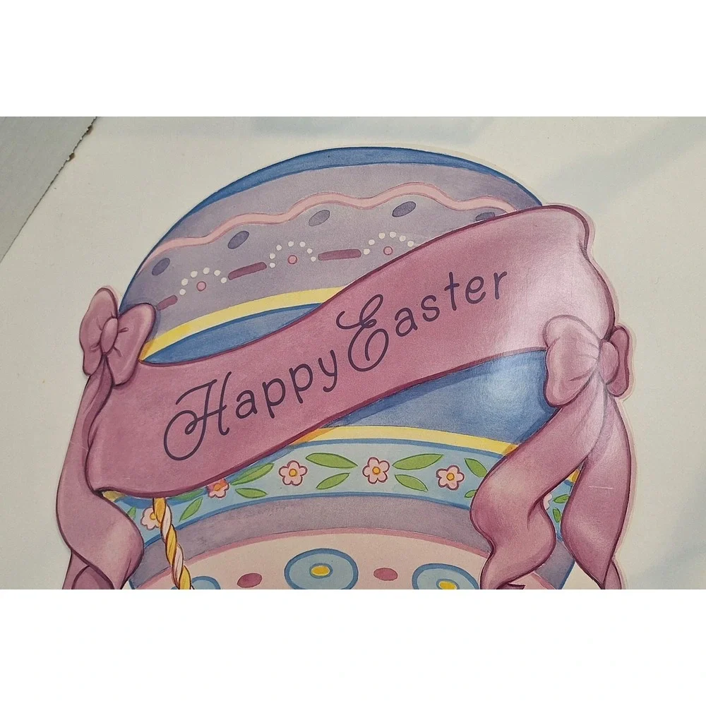 Vtg 1993‎ American Greetings Easter Cut Out Hot Air Balloon Duck Bunny Jointed